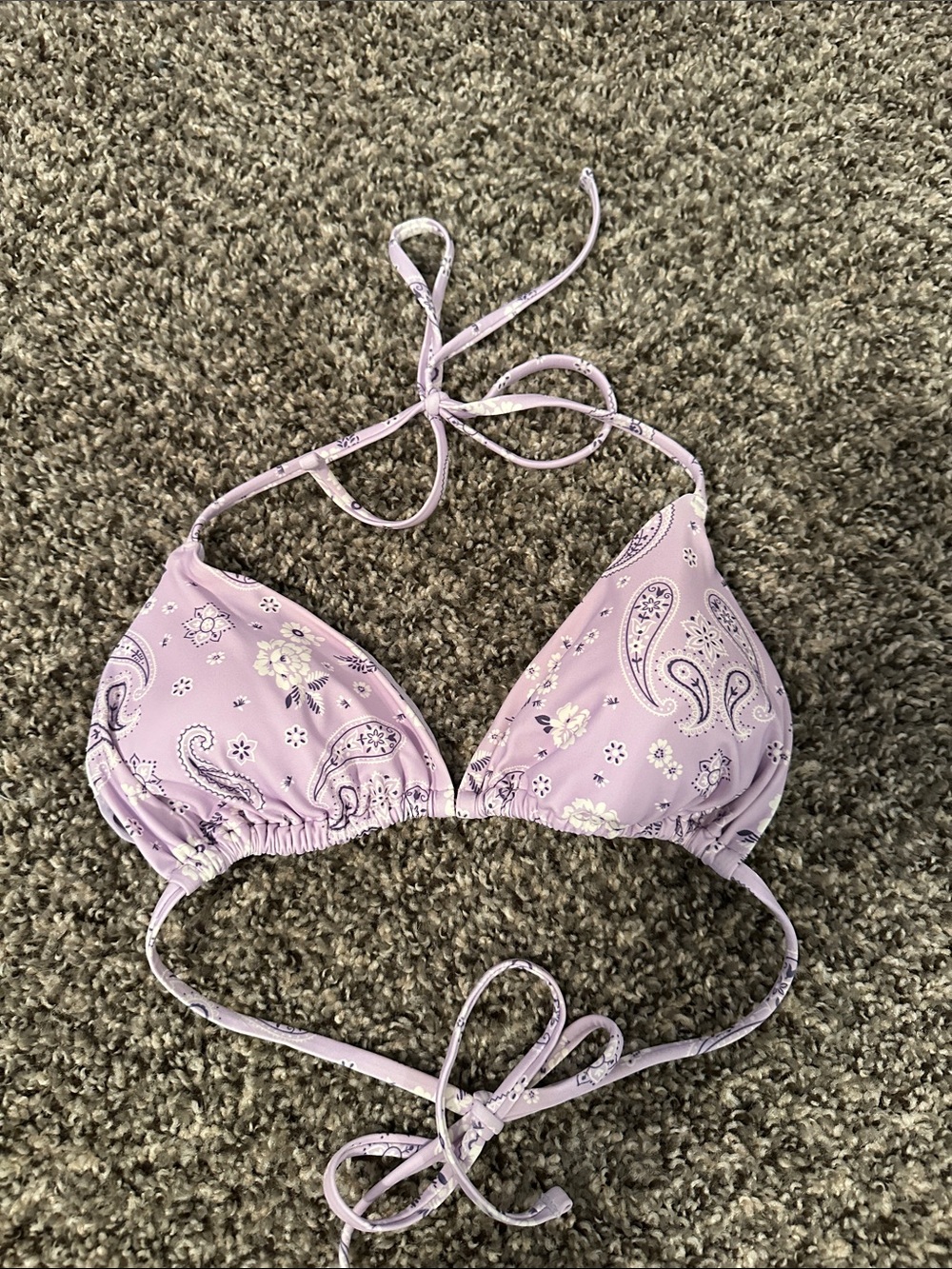 aerie Lilac Paisley Triangle Bikini Top